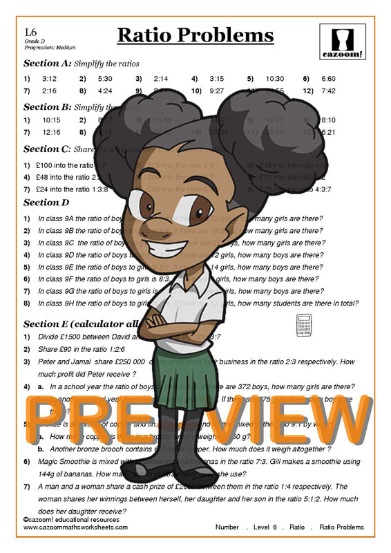 Simple Ratio Worksheets with Answers | Math worksheets